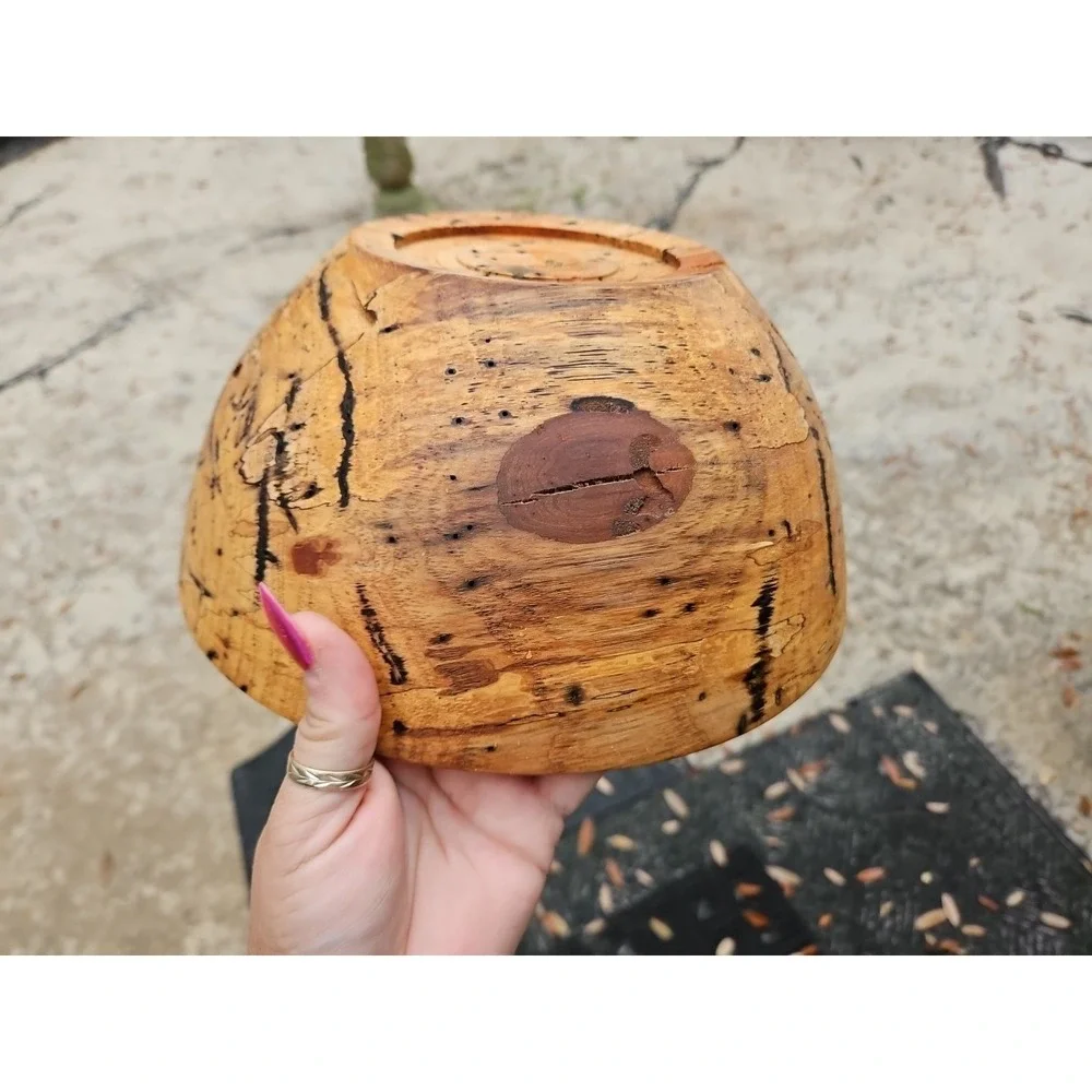 Spalted Wood Bowl Hand Turned‎ 10.5
